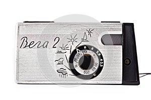 Moscow , RUSSIA - May 26, 2020: Soviet scale camera Vega-2 isolated white