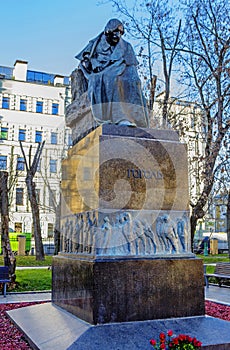 Moscow, Russia, Monument to Gogol on Nikitsky Boulevard