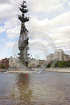 Moscow, Russia, Monument to great Russian tsar Peter 1