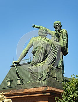 Moscow. Russia. Monument to Minin and Pozharsky.