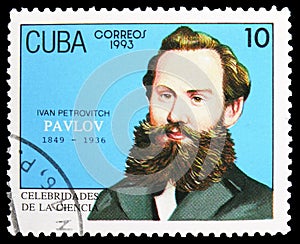 Postage stamp printed in Cuba shows Ivan Petrovich Pavlov, Nobel Laureates serie, circa 1993