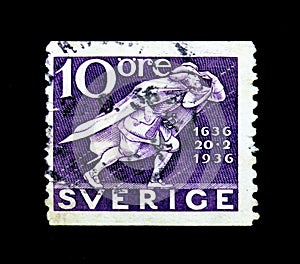 Post Runner, 300th Anniversary of Swedish Postal Service serie, circa 1936