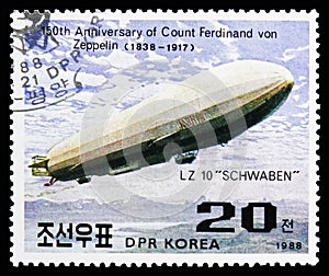 Lz 10 schwaben , 150th birthday of Ferdinand Graf von Zeppelin serie, circa 1988