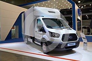 Ford Transit truck at auto show