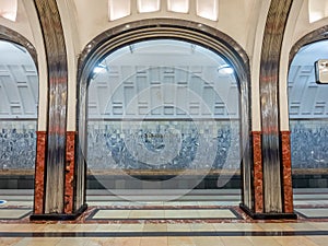 Mayakovskaya metro station, Moscow, Russia