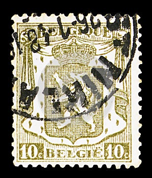 Postage stamp printed in Belgium shows Small coat of arms, serie, circa 1936