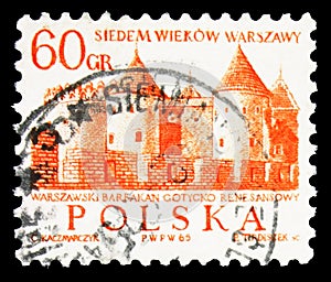 Barbican, Githic-Renaissance castle, 700th Anniversary Of Warsaw serie, circa 1965