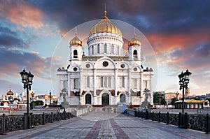 Moscow, Russia - Sunset view of Cathedral of Christ the Savior