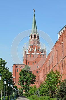 Moscow, Russia, Troitskaya tower in Moscow kremlin