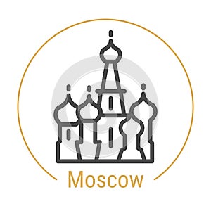 Moscow, Russia Vector Line Icon