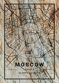 Moscow - Russia Zoe Marble Map