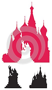 Moscow Russian landmark silhouettes