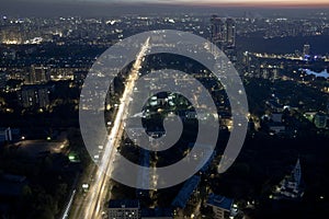 Moscow skyline at night