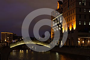 Moscow, Sluice embankment / Russia - Night city near Garden Ring road