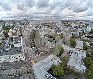 Moscow. St. Clement`s Church. Orthodox Church in honor of St. Clement. Aerial panoramic view