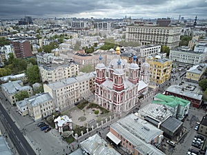 Moscow. St. Clement`s Church. Orthodox Church in honor of St. Clement. Aerial panoramic view