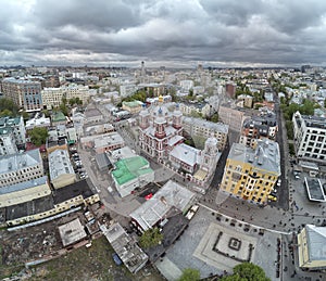 Moscow. St. Clement`s Church. Orthodox Church in honor of St. Clement. Aerial panoramic view