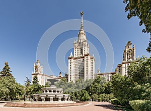 Moscow State University named after M.V. Lomonosov. Main building of MSU. The territory of Moscow University