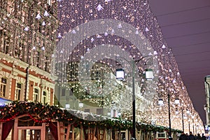 Moscow Street in the Christmas decoration