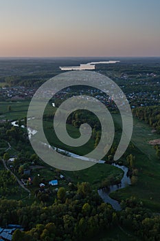 Moscow suburbs in the evening