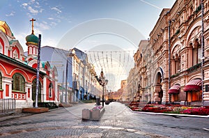 Moscow Tverskaya street at day, nobody