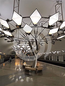Moscow. Metro. Lantern-tree.