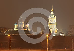 Moscow urban cityscape at night, Russia