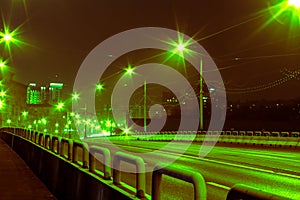 Moscow urban cityscape at night, Russia