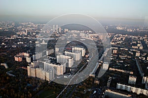 Moscow view from Ostankino tower