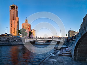 Moscow. View of the Ozerkovskaya embankment and the Maly Krasnokholmsky