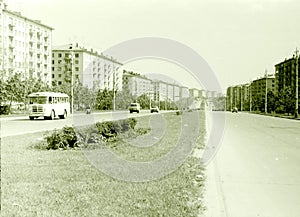 Moscow view of Zoe and Alexander Kosmodemyanskiy Street 1962