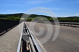 Mosel bridge near LÃÂ¶snich with a view to HochmoselbrÃÂ¼cke in background photo