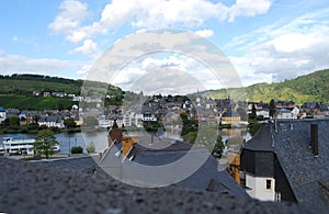 Mosel river and roof-tops at Traben-Trabach, Germany photo