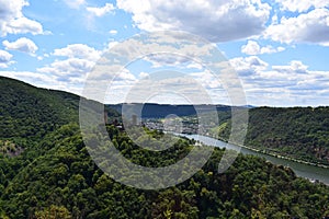 Mosel valley with village Löf and Burg Thurant