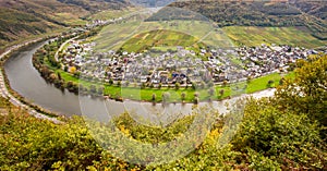 Moselle landscape and the wine village Ernst Rheinland Pfalz Ge