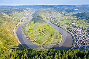 Moselle loop Calmont Mosel river landscape nature in Bremm Germany