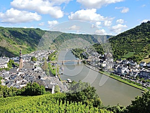 Moselle river and Cochem town in Germany