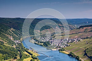 Moselle river valley as seen from Starkenburg