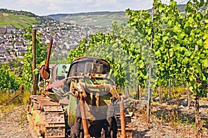 Moselle Valley - Germany: View to vineyards near the town of Bernkastel Kues