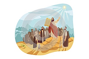 Moses with Gods tablets, Bible concept photo