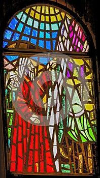 Moses Leading Stained Glass Memorial Church Mount Nebo Jordan