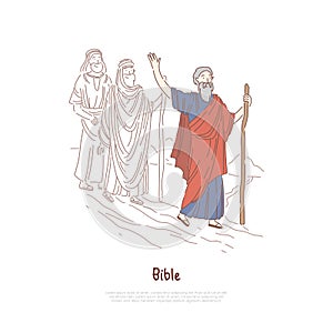 Moses prophet, legendary figure, Bible story, myth and legends, biblical narrative, characters banner template