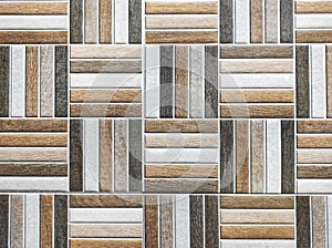 Mosiac tiles marble wood design pattern square brown cream white grey