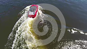 Moskow, Russia - MAY 15, 2018 amphibious vehicle , WaterCar Panther , Red Car , swimming on the river by car