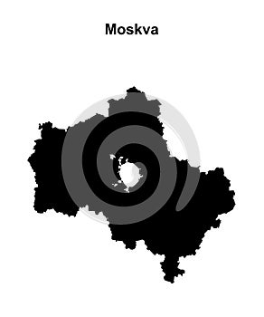 Moskva outline map