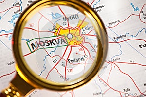 Moskva on a map photo