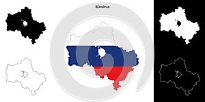 Moskva outline map