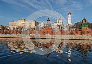 Moskva River embankment. Kremlin.