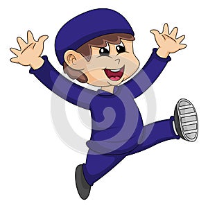 Moslem boy cartoon vector illustration photo