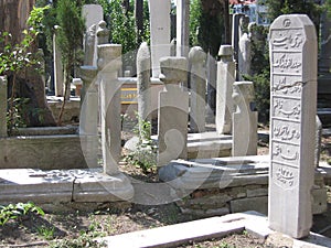 Moslem cemetery to Istanbul in Turkey.